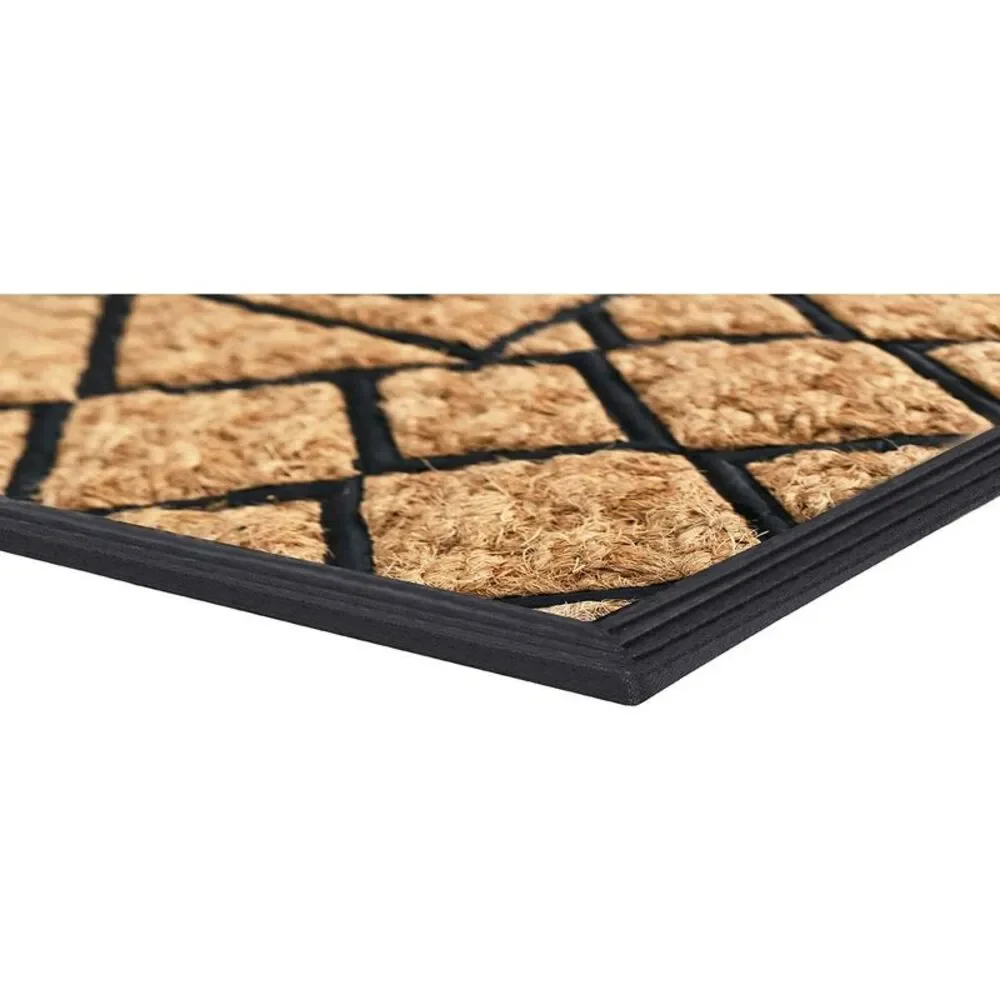 Geometric Entrance Door Mat, 100% Natural Coconut Husk Fibers & Non-Skid